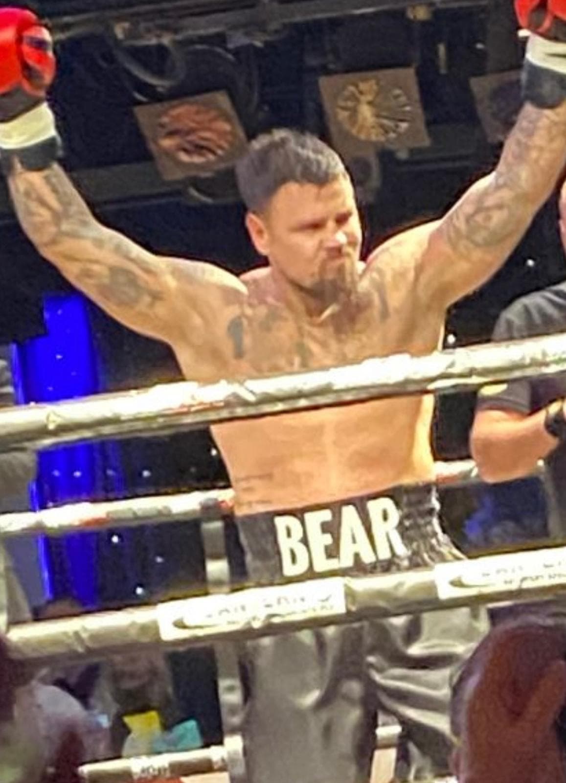 ICENI fighter celebrating victory